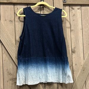 J Jill Sleeveless Ombre Blue Top
